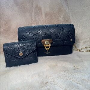 Louis Vuitton Black Monogram Wallet and Bag Set